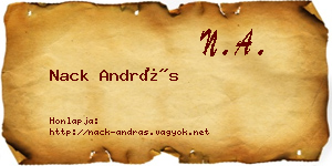 Nack András névjegykártya